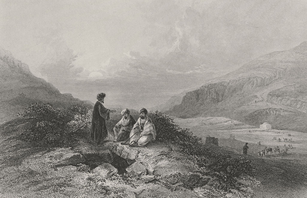 ISRAEL. Jacob's Well, Sychar-Bartlett 1847 old antique vintage print picture
